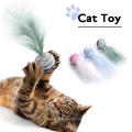 Zarte Katzenspielzeugsternbällchen plus Feder hochwertig Eva Material Leuchtschaumkugel werfen lustige interaktive Plüschspielzeugversorgungen
